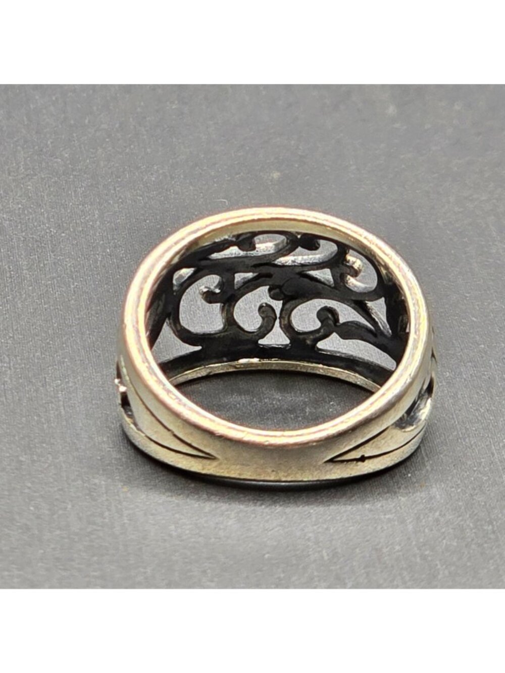 Sterling Silver Filigree Dome Ring Size 5 Premier Designs Open Scroll 925 Band - Picture 4 of 11